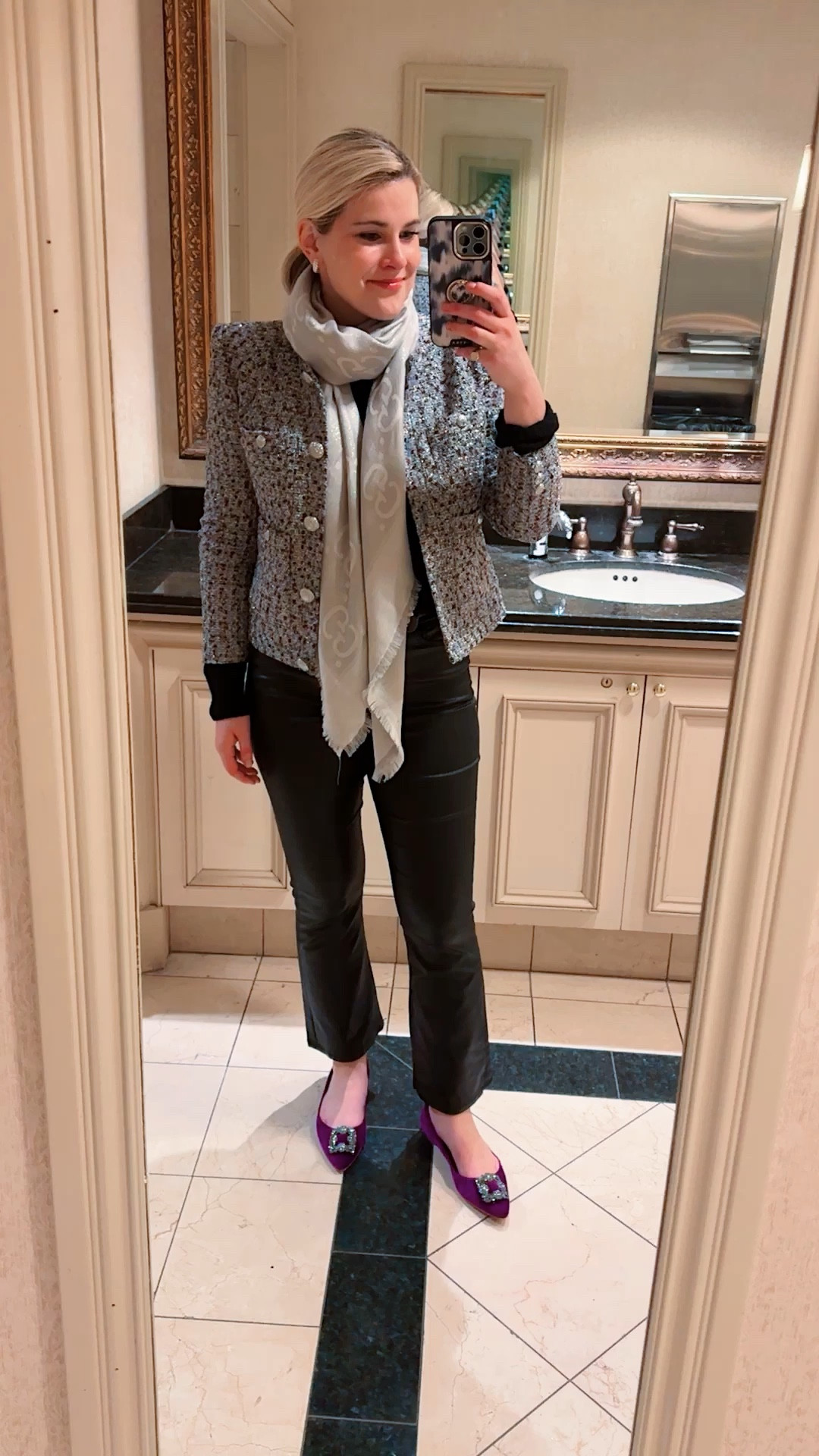 Outfit of the night! My parents are sold out in black but the green ones linked are the exact same style! 

#LTKSeasonal #LTKHoliday #LTKstyletip