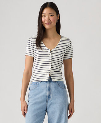 Women's Muse Short-Sleeve Button-Front Top | Macy's