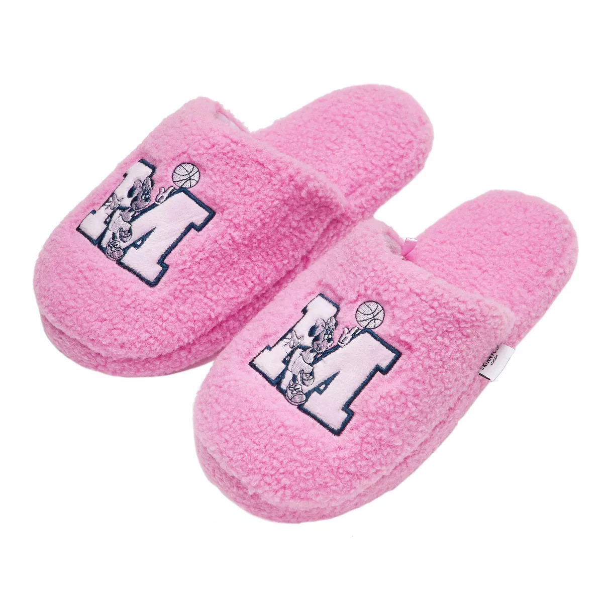 Women's Minnie Mouse Pink Fluffy Slippers  - Light Pink M/L | Target