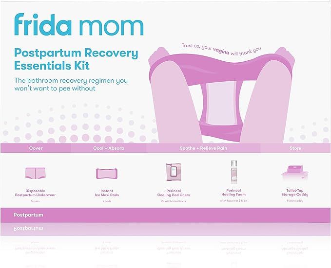 FridaBaby Mom Postpartum Recovery Essentials Kit | Disposable Underwear, Ice Maxi Absorbency Pads... | Amazon (US)
