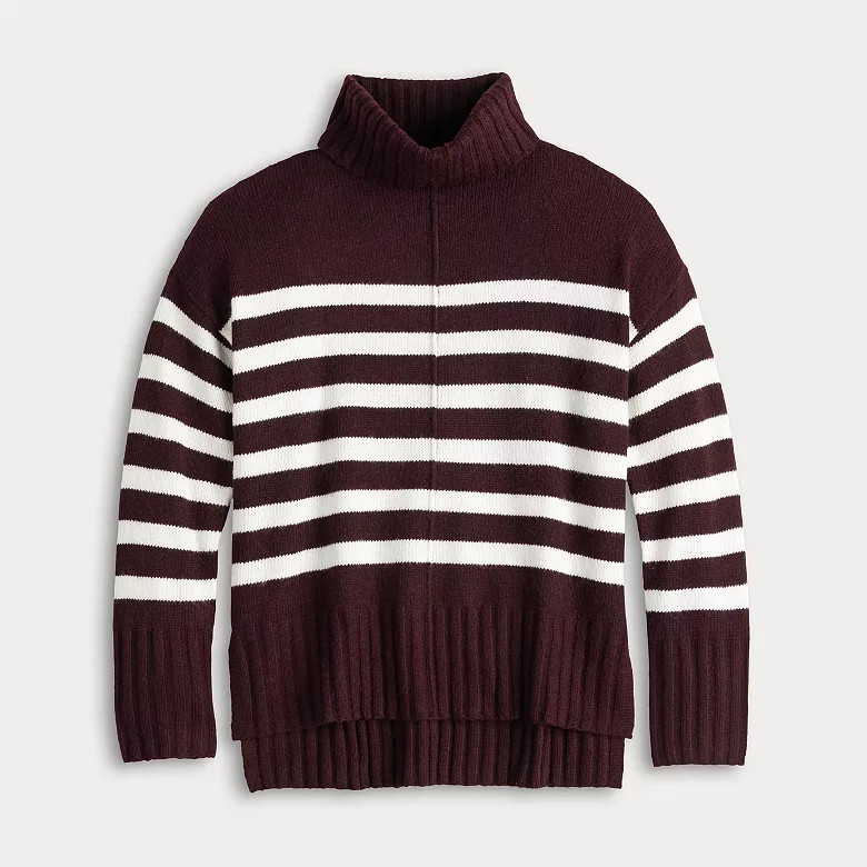 Women's Sonoma Goods For Life® Turtleneck Drop-Shoulder Tunic Sweater | Kohl's