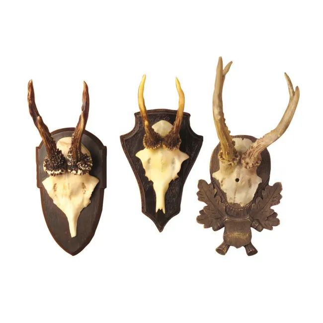 The Hunt Club Set of 3 Antler Trophy Reproductions Resin | Gracious Style
