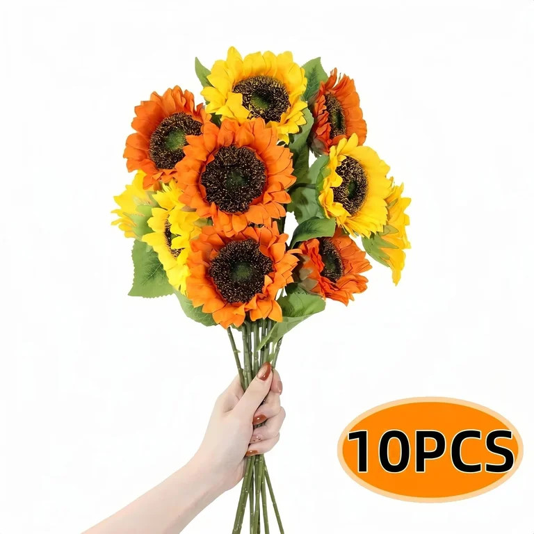 Artificial Sunflower Fake Silk Sunflowers with Stem Sunflower Decor for Wedding Birthday Party Su... | Walmart (US)