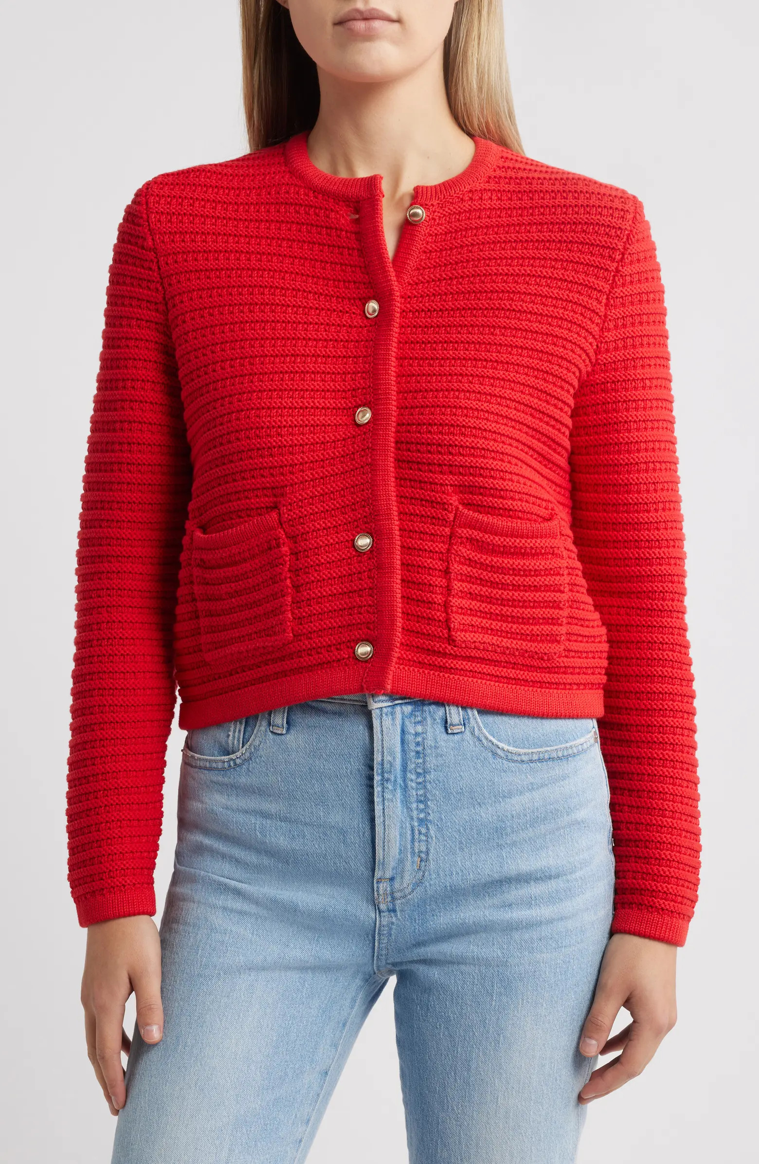 Textured Pima Cotton Cardigan | Nordstrom