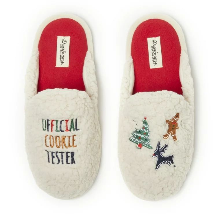 Dearfoams Cozy Comfort Women's Teddy Novelty Scuff Slippers | Walmart (US)