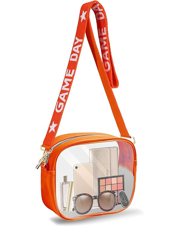 Clear Bag for Stadium Events with Game Day Beaded Purse Strap Stadium Approved Clear Crossbody Ba... | Amazon (US)