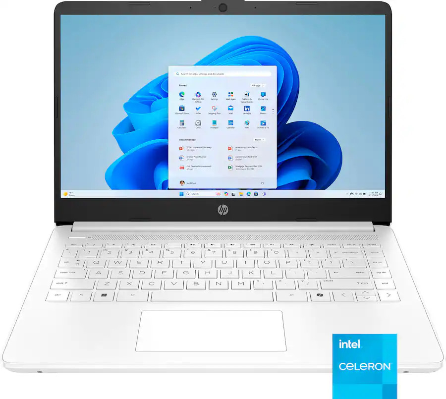 HP - 14" Laptop - Intel Celeron N4500 2021 - 4GB Memory - 64GB eMMC - Snowflake White | Best Buy U.S.