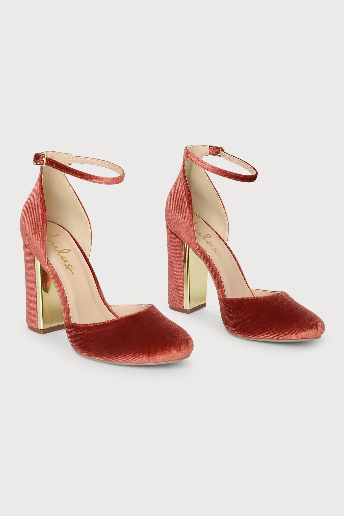 Laura Rust Velvet Ankle Strap Heels | Lulus (US)