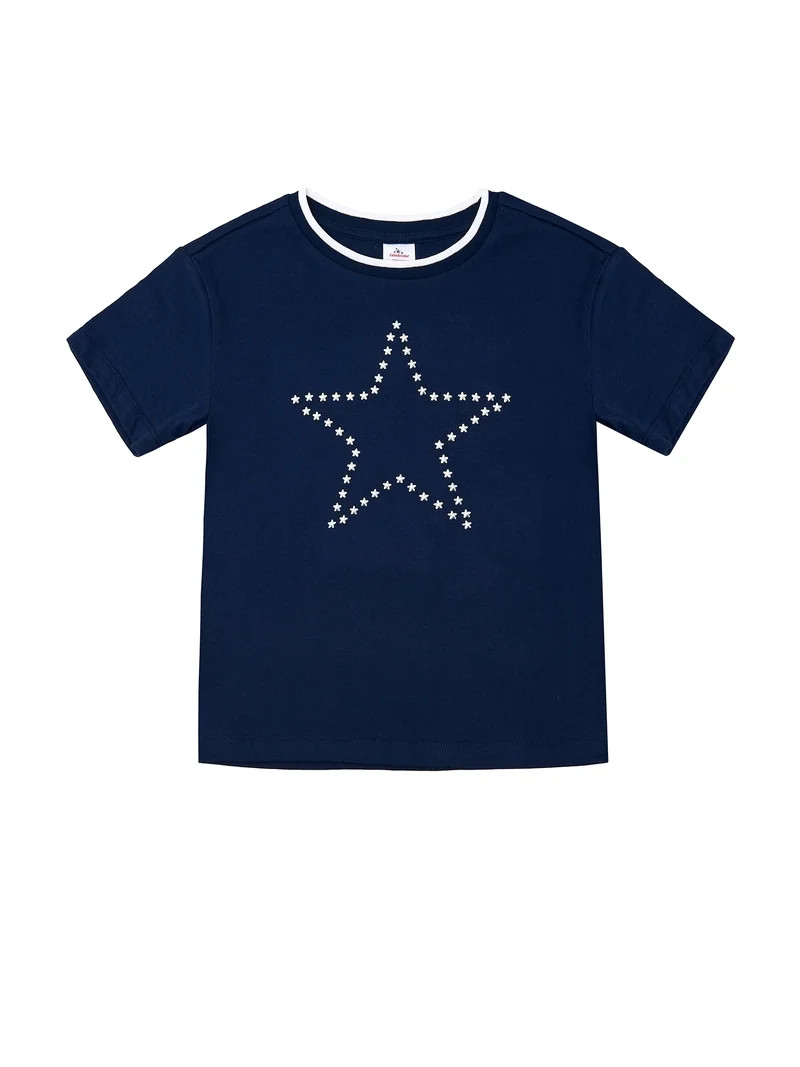 Way to Celebrate Girls Americana Short Sleeve Tee, Sizes 4-18 | Walmart (US)