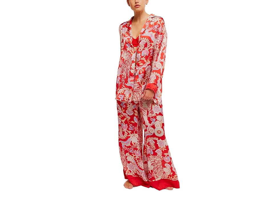 Free People Dreamy Days Pajama Set (Flame Red Combo) Women's Pajama Sets | Zappos