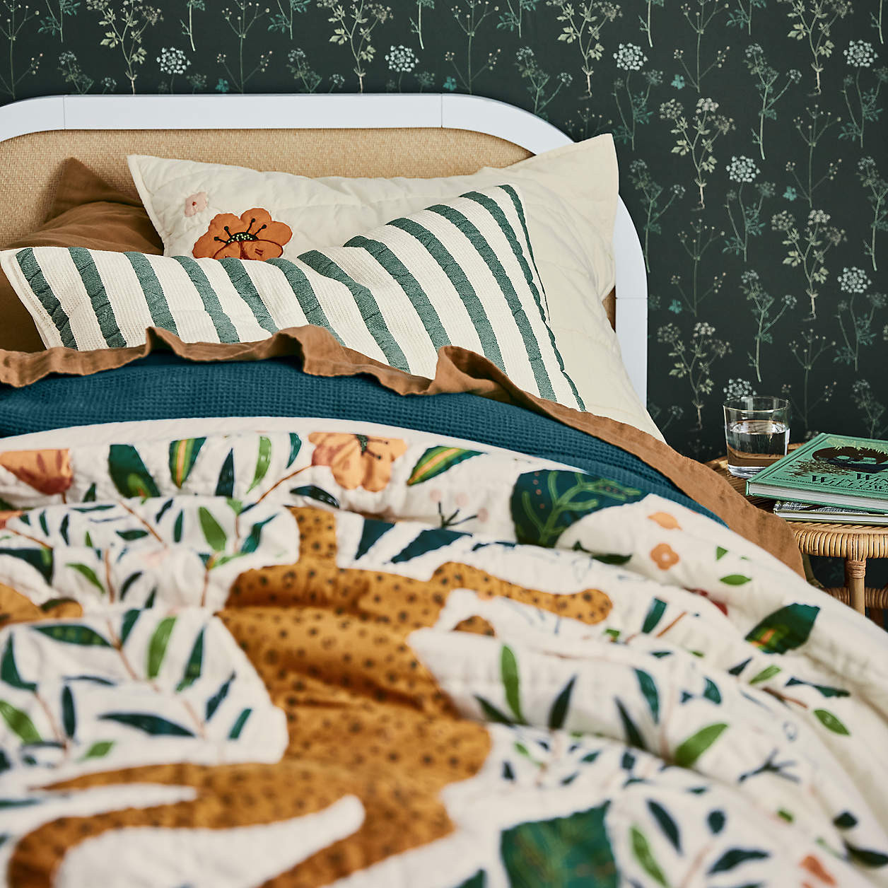 Chasing Paper Lace Evergreen Peel and Stick Wallpaper 2'x8' + Reviews | Crate & Kids | Crate & Barrel