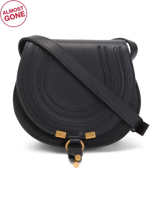 Made In Italy Grained Calskin Marcie Small Saddle Crossbody | TJ Maxx
