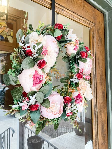 Add a touch of pink to your front door for Valentine’s Day with this beautiful pink peony spring wreath! 

#LTKSeasonal #LTKMostLoved #LTKhome
