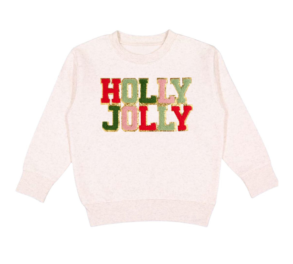 Sweet Wink Toddler Girls Holly Jolly Patch Christmas Sweatshirt - Natural | Macy's