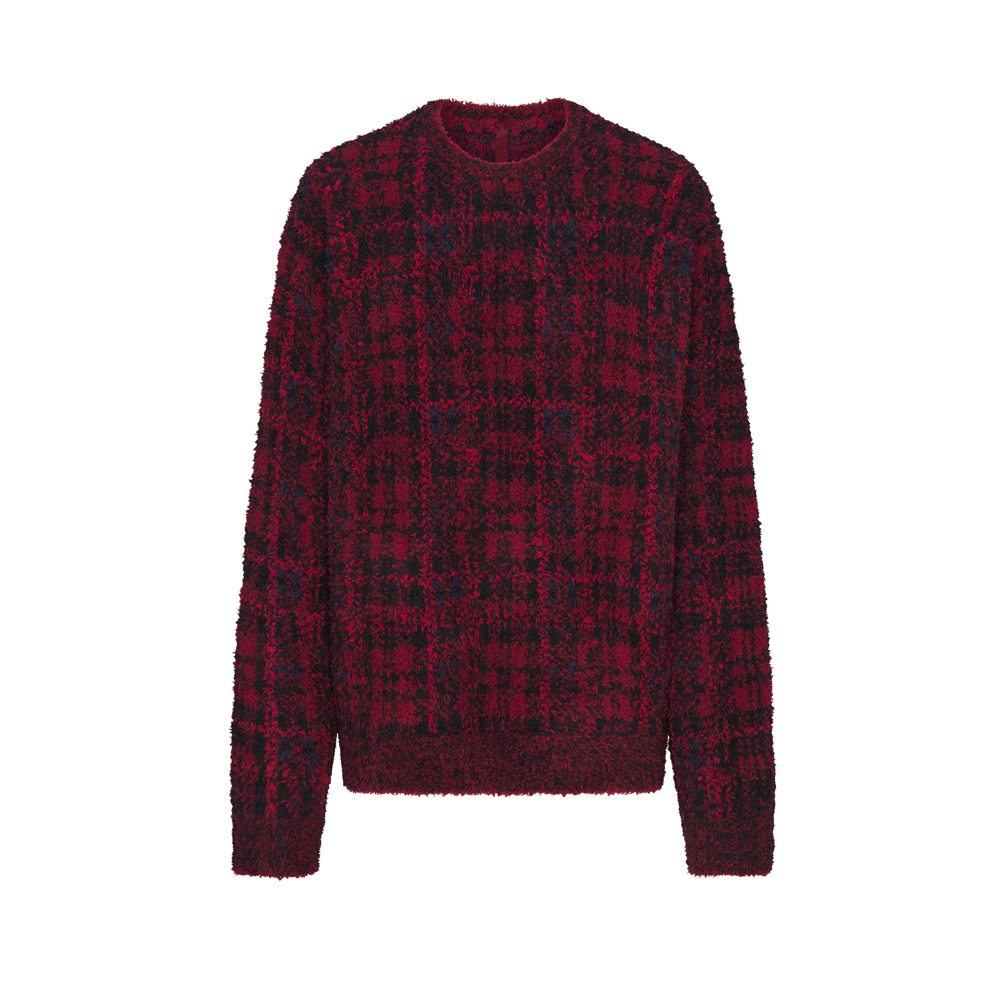 COZY OVERSIZED CREWNECK PULLOVER | MERLOT NAVY PLAID | SKIMS (US)