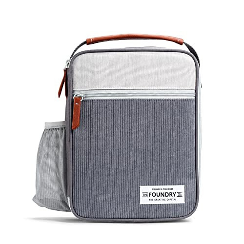 Fit & Fresh Insulated Lunch Box for Kids, Unisex, Polyester, Charcoal, 10" x 8.25" x 4", with Side Pocket and Front Zip | Amazon (US)