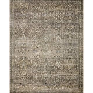 Layla Antique/Moss 3 ft. 6 in. x 5 ft. 6 in. Distressed Oriental Printed Area Rug | The Home Depot