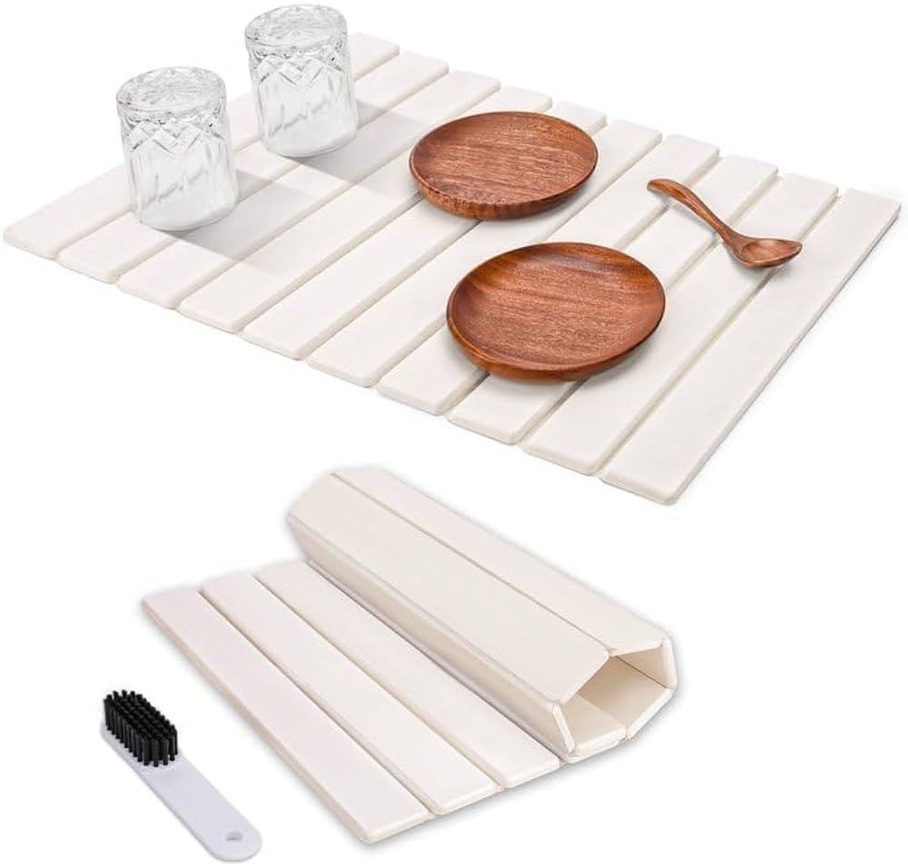 Foldable Stone Dish Drying Mat for Kitchen Counter,24"×16"Fast Dry Pad Absorbent Countertop Mat,... | Amazon (US)