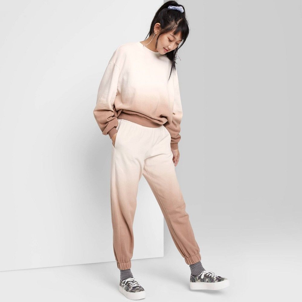 Women's High-Rise Vintage Jogger Sweatpants - Wild Fable Brown Ombre M | Target