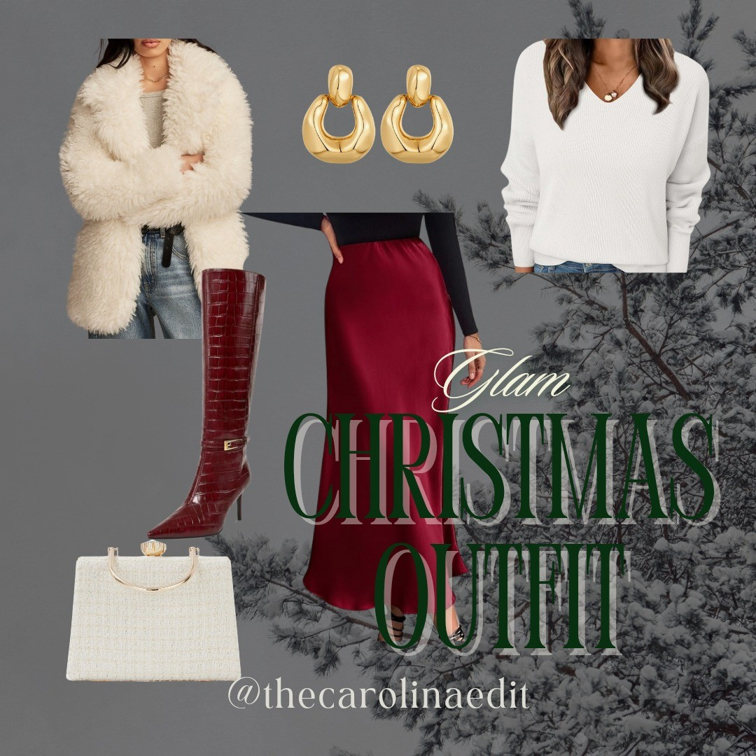 Glam Christmas outfit or Christmas party look. Each of these pieces are so versatile and can be styled with other items in your wardrobe. #christmasoutfit #glamoutfit #glamstyle #christmaslooks #partyoutfit #glam #outfitideas #styleideas #capsulewardrobe 

#LTKHoliday #LTKParties #LTKStyleTip