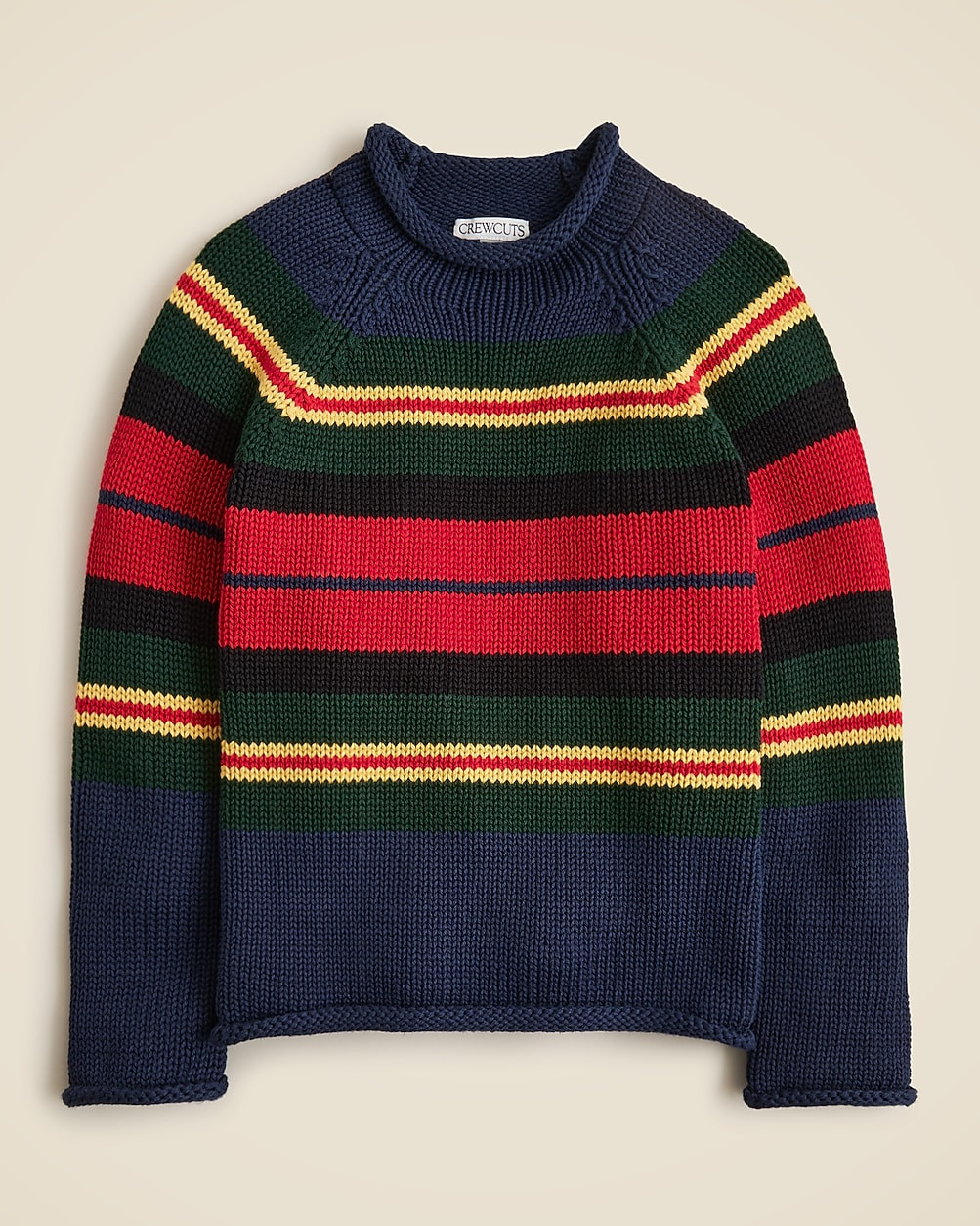 Kids' heritage cotton Rollneck™ sweater in rugby stripe | J. Crew US