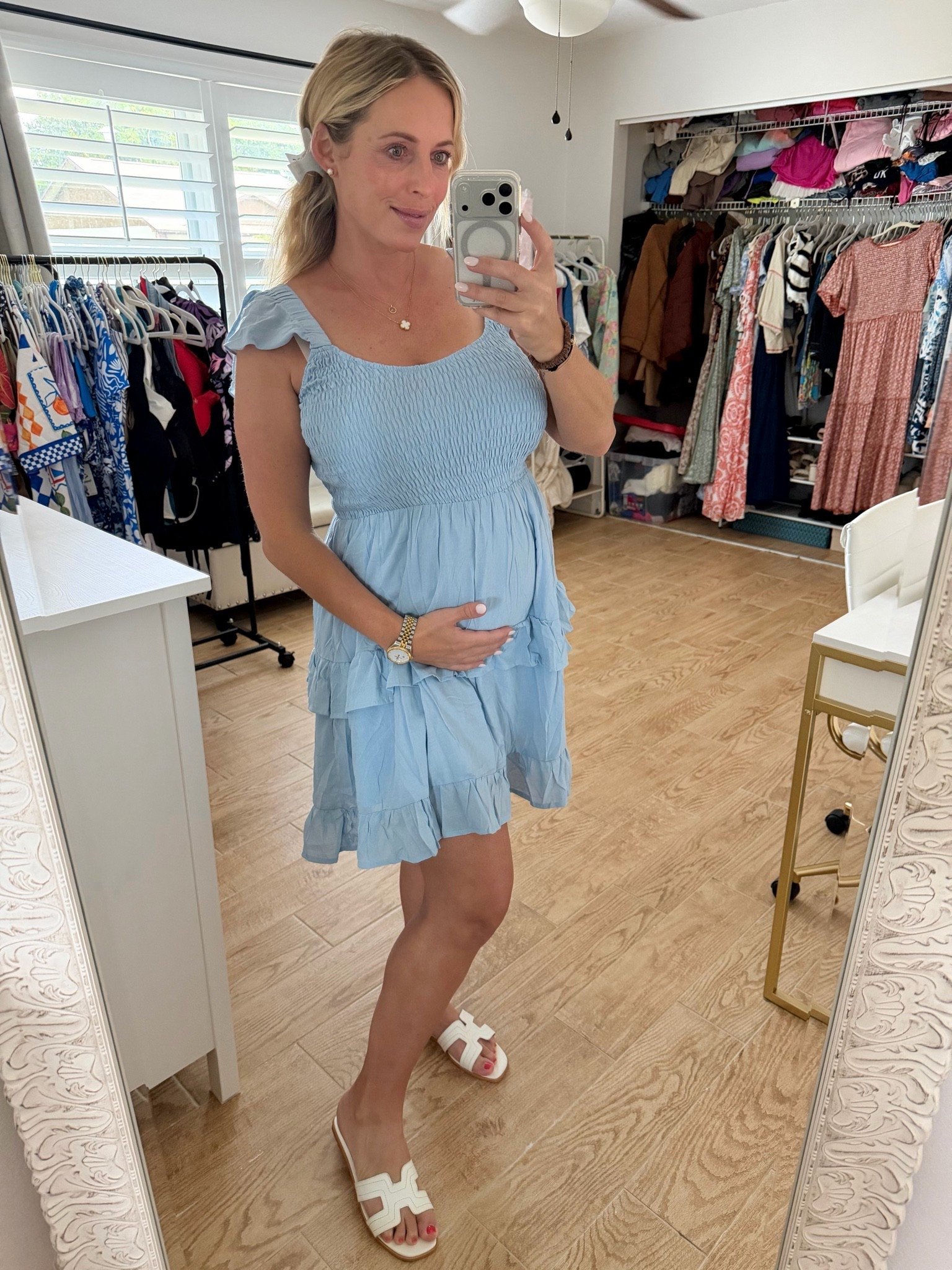 Summer dress. Flowy dress. 23 weeks pregnant. Maternity outfit

#LTKBump #LTKSeasonal #LTKootd