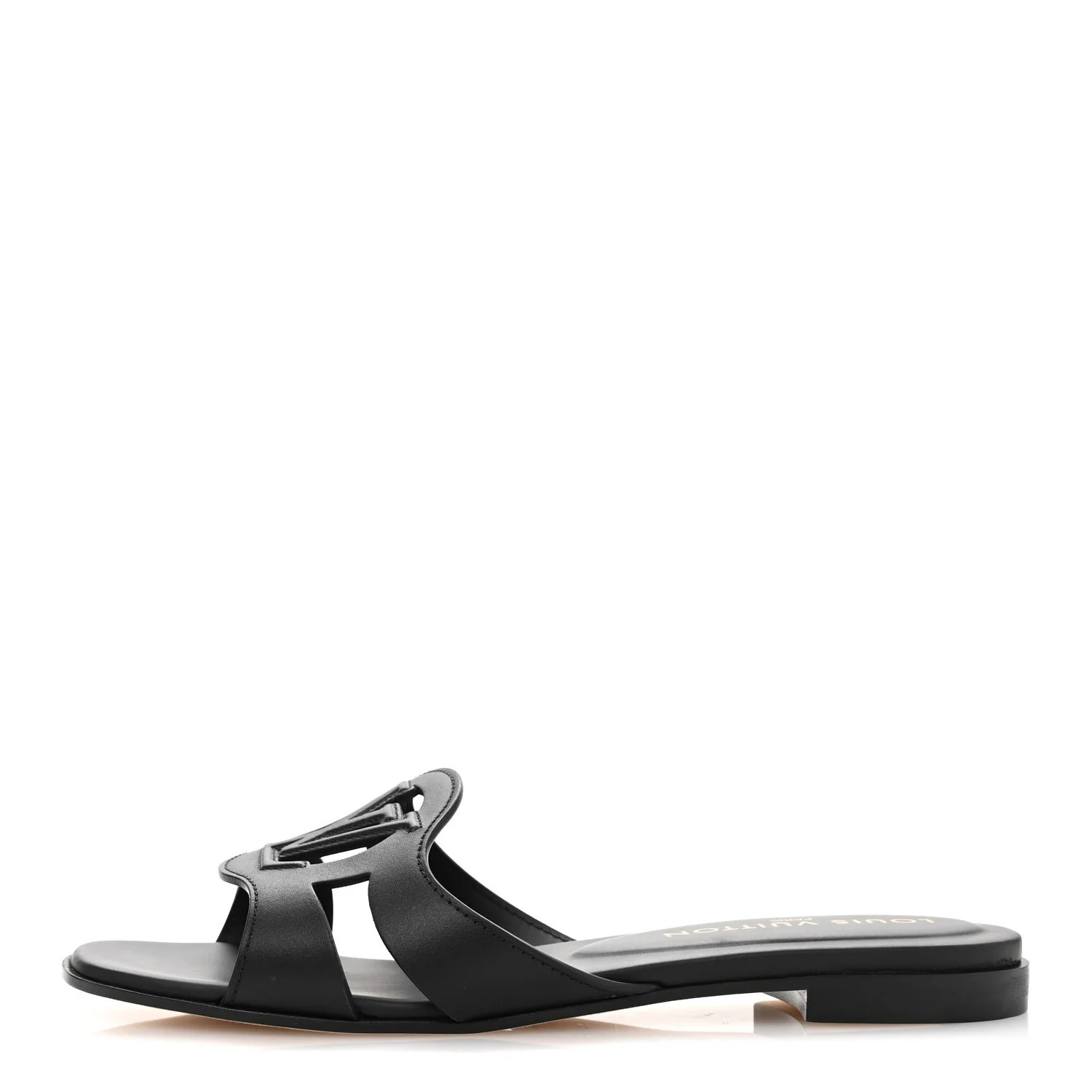 Louis Vuitton Calfskin LV Isola Flat Sandals 38 Black 1686990 | FASHIONPHILE (US)