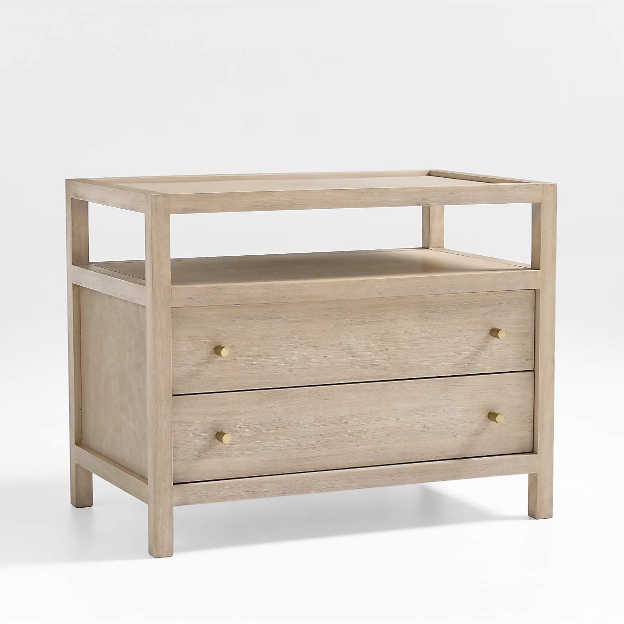 Keane Driftwood Charging Nightstand + Reviews | Crate & Barrel | Crate & Barrel