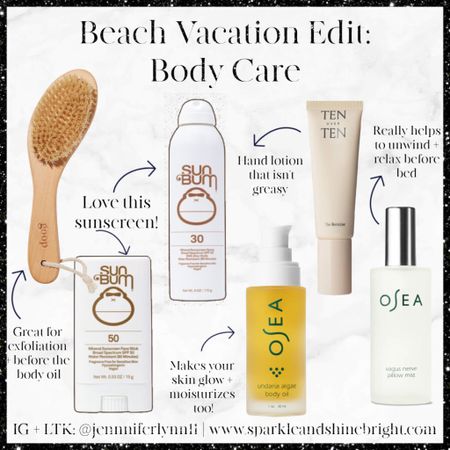Beach Vacation Edit: Body Care 

I try to keep the amount of body care products to a minimum but still having all the things I need to protect myself from the sun. These are what I would pack for all types of occasions on a beach vacation! 

#LTKtravel #LTKFind #LTKbeauty