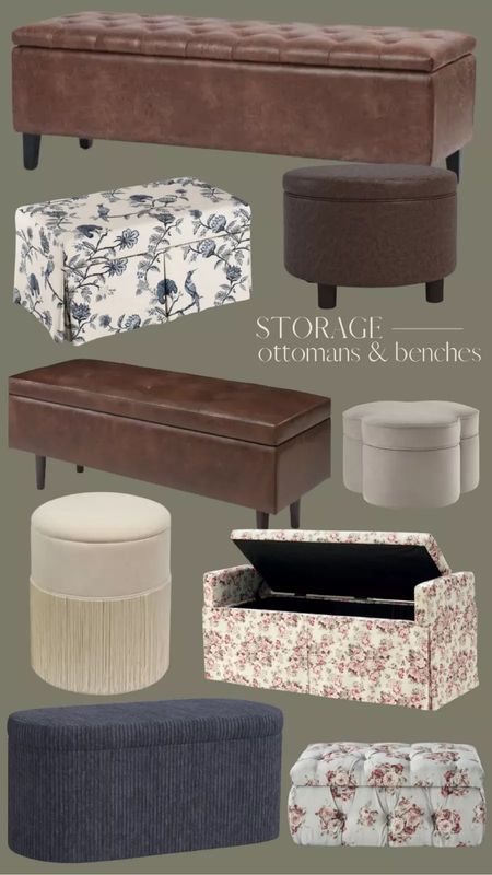 storage ottoman and benches for the home 

#LTKhome