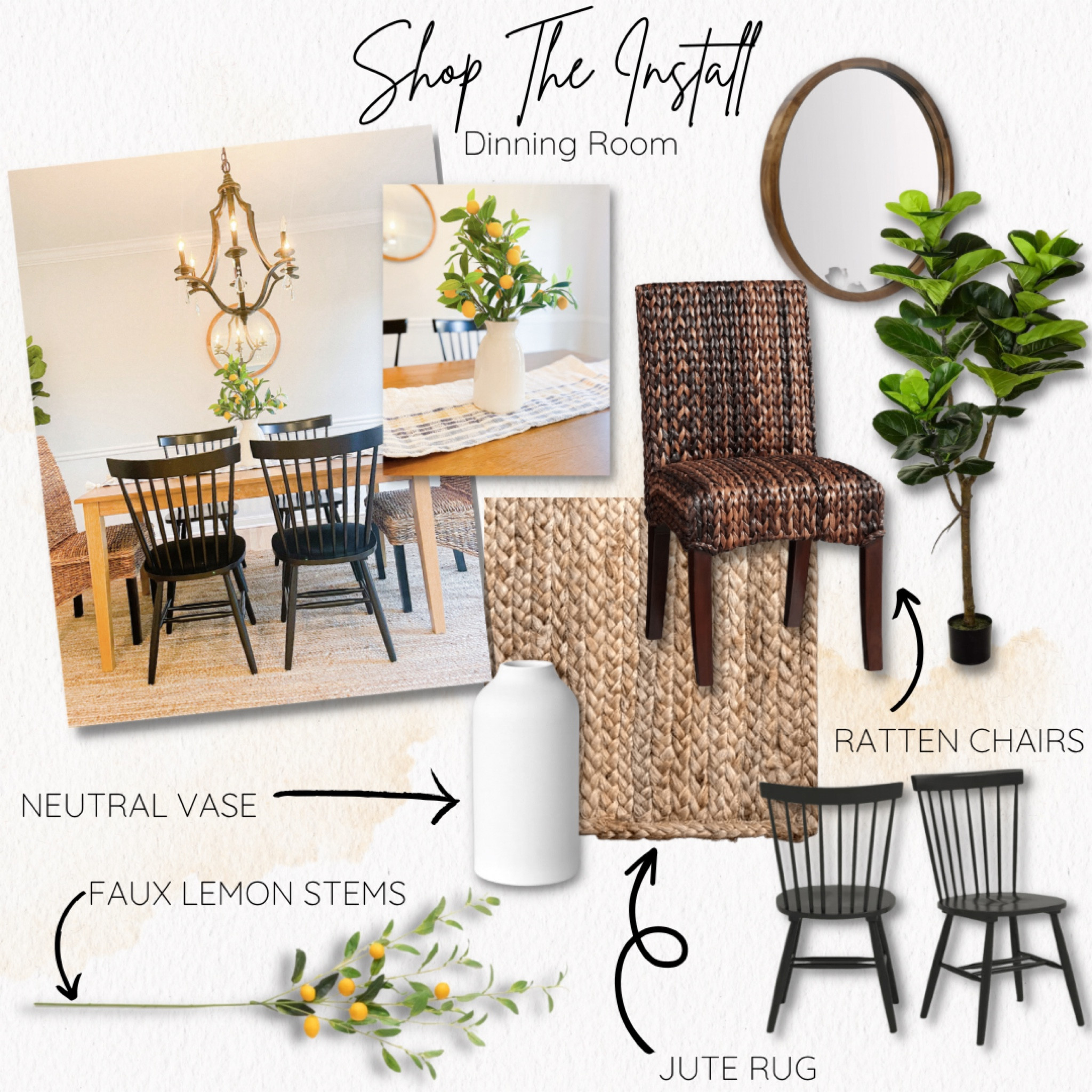 Shop the install! A cute & classic little dinning area! Dinning- home decor- neutral- browns- fresh 

#LTKstyletip #LTKSeasonal #LTKhome