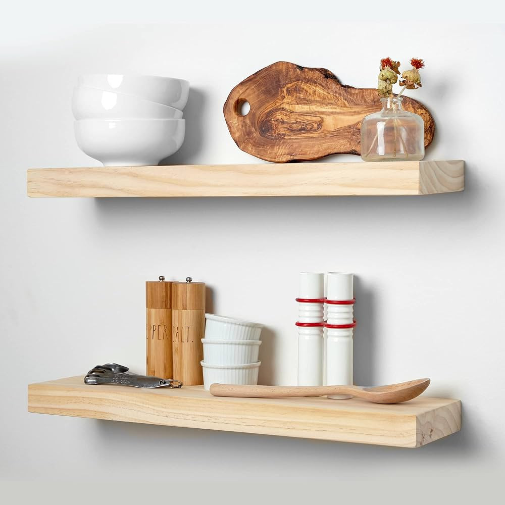 Homeforia Rustic Farmhouse Floating Shelves, Bathroom Wooden Shelves for Wall Mounted, Thick Indu... | Amazon (US)