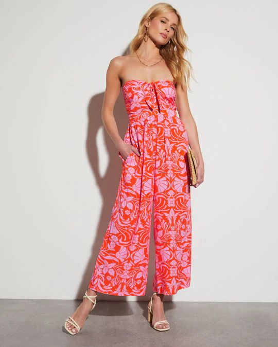 Tammy Strapless Tie Front Jumpsuit | VICI Collection