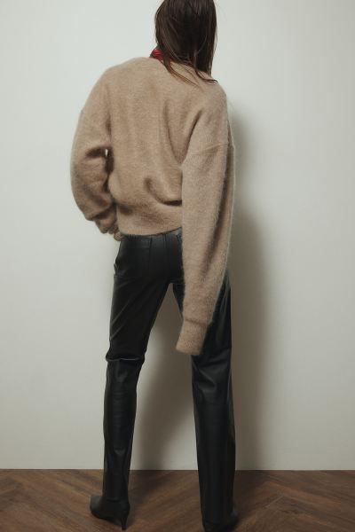 Oversized mohair-blend jumper - Beige - Ladies | H&M GB | H&M (UK, MY, IN, SG, PH, TW, HK)