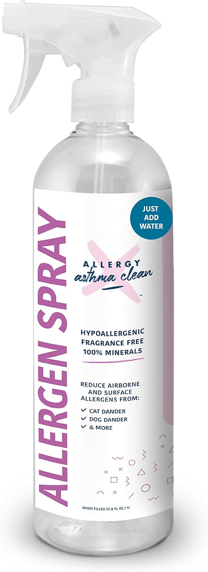 Allergy Asthma Clean Allergen Spray Mineral concentrate in a bottle. -JUST ADD WATER- 33.8oz (1 B... | Amazon (US)