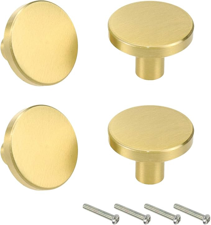 Cabinet Knobs Karcy Knobs 1.1" Golden Knob with Mounting Screws Brass Round Dresser Knob Single H... | Amazon (US)