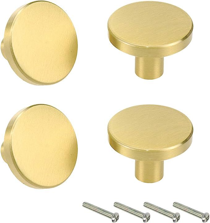 Cabinet Knobs Karcy Knobs 1.1" Golden Knob with Mounting Screws Brass Round Dresser Knob Single H... | Amazon (US)