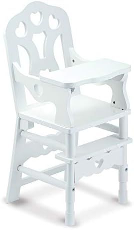 Melissa & Doug White Wooden Doll High Chair With Tray, 14.75 x 25 x 14 in (E-Commerce Packaging) | Amazon (US)