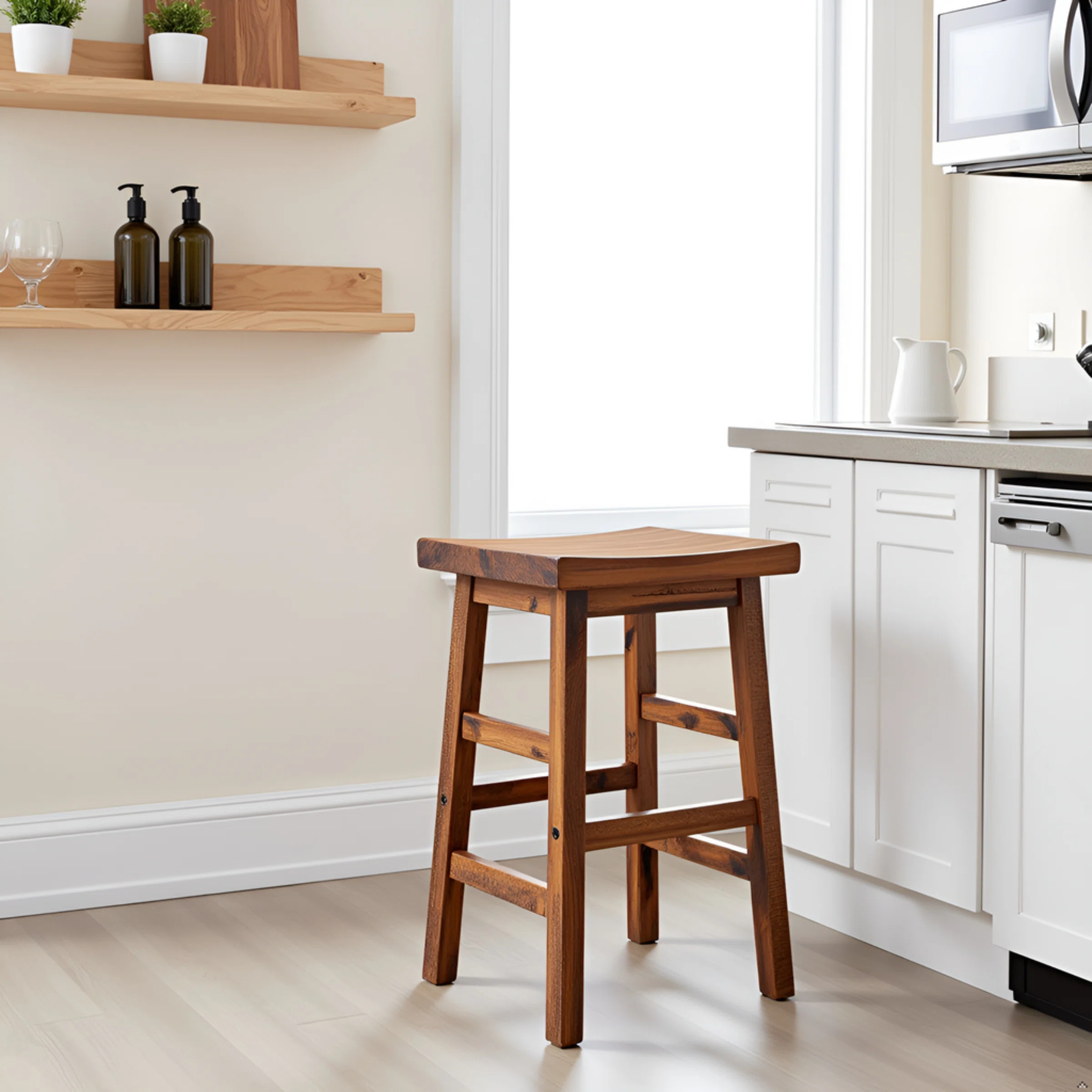 Nastya Alaterre Furniture Durango 26-Inch Tall Industrial Wood Counter-Height Stool Bar Stool, Ki... | Wayfair North America