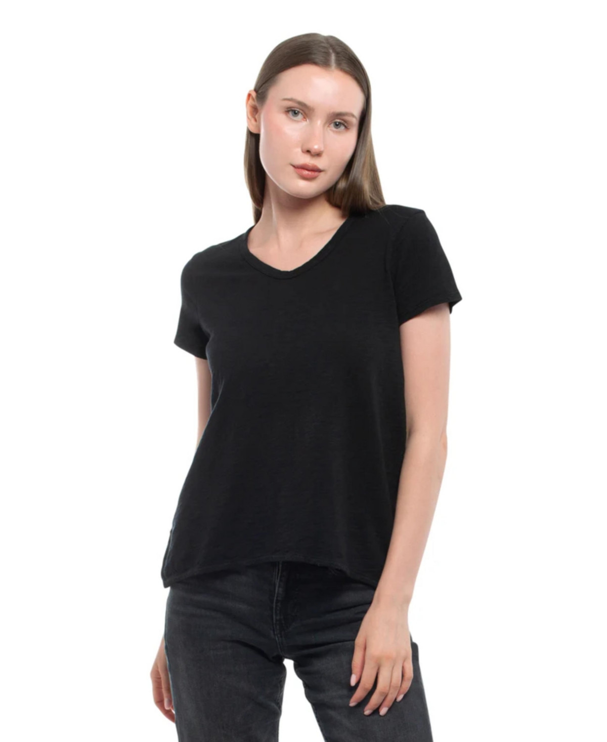 Wilt Clothing Women's Short Sleeve Shrunken Boyfriend Tee - Black | Macy's