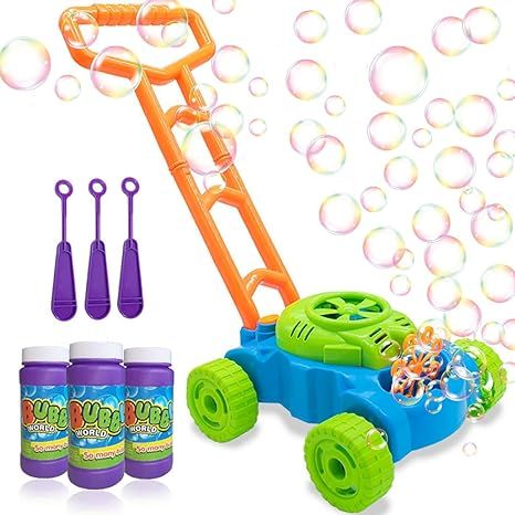Lydaz Bubble Lawn Mower for Toddlers 1-3, Kids Bubble Blower Maker Machine, Outdoor Outside Push ... | Amazon (US)