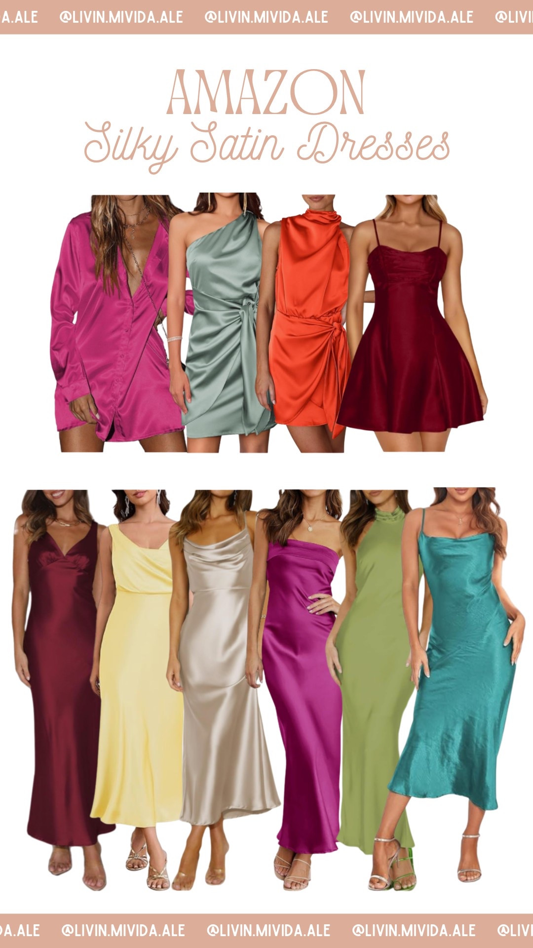Silky satin dresses 🤍

#satin #dresses #amazon 

#LTKFindsUnder50 #LTKStyleTip #LTKSeasonal