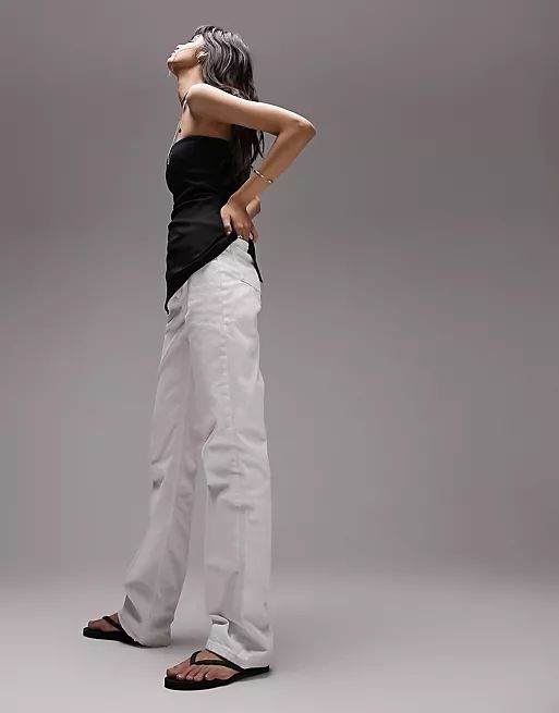 Topshop Kort jeans in white | ASOS (Global)