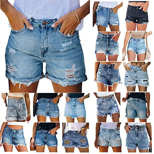 Women's High Waisted Ripped Stretchy Denim Hot Short Summer Jean Shorts | Amazon (US)