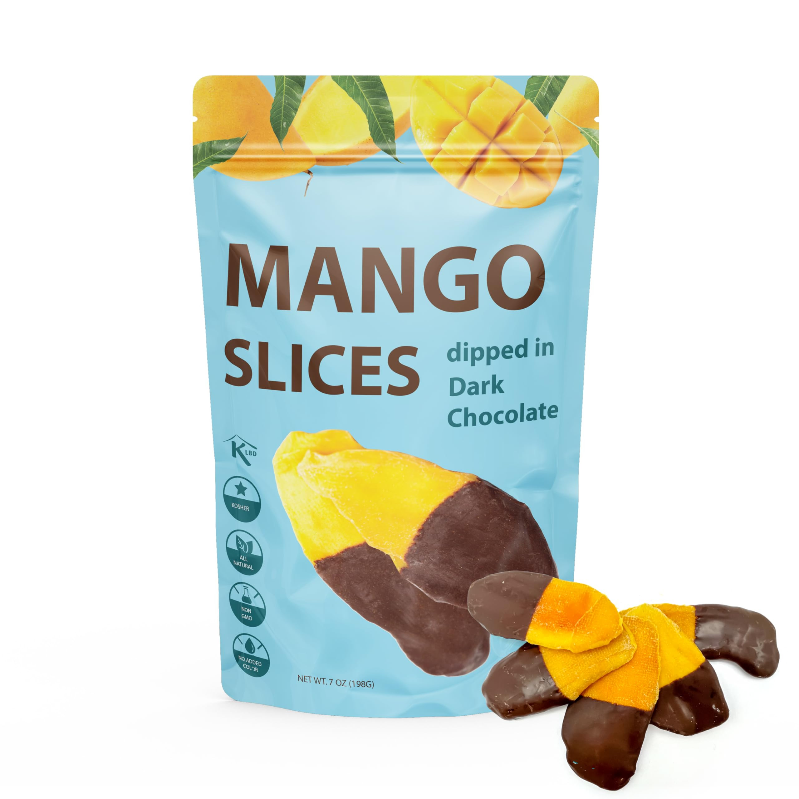 Premium All Natural Real Rich Dark Chocolate Dipped Tropical Mango Dried Fruit Slices 7oz Non GMO... | Amazon (US)