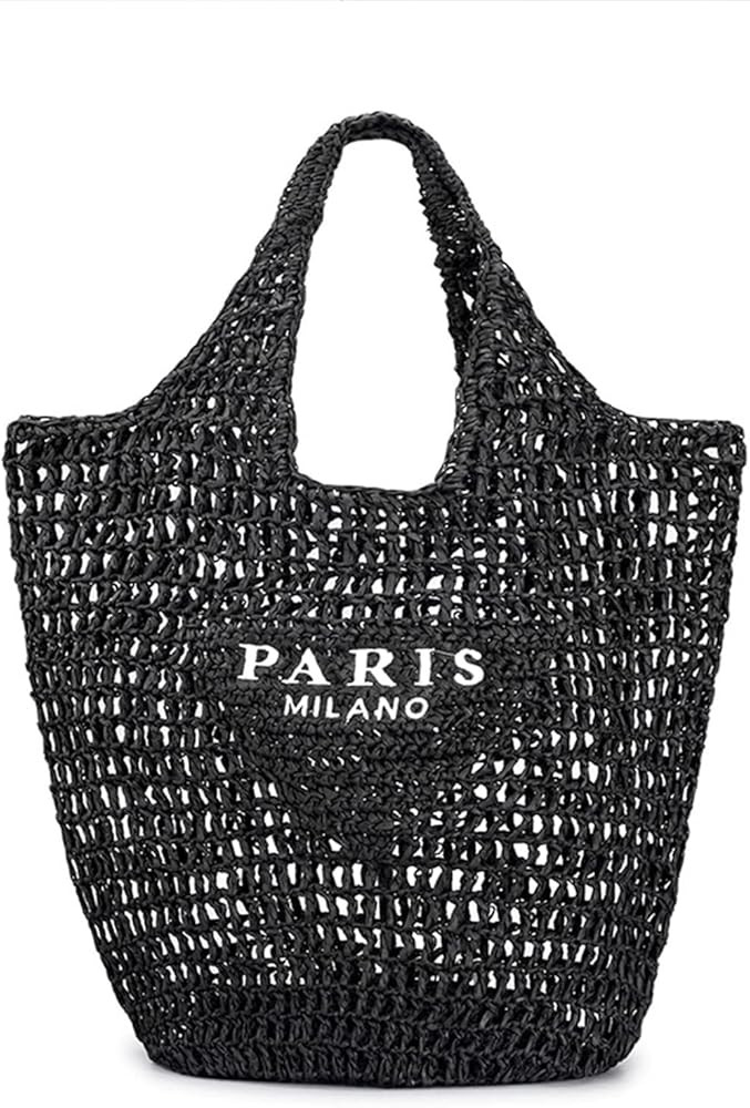 bufftieo Straw Woven Tote Bag for women,Mesh Hollow Woven Tote Bag, Beach,Hobo Women Bag,Large Sh... | Amazon (US)