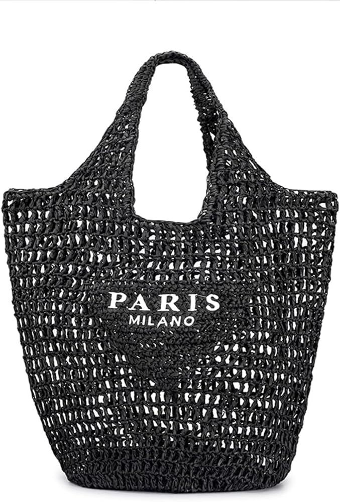 Straw Woven Tote Bag for women,Mesh Hollow Woven Tote Bag, Beach,Hobo Women Bag,Large Shoulder Tr... | Amazon (US)