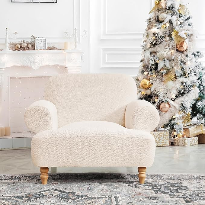 41.75" Oversized Modern Accent Chair w/Chenille Fabric,Wide& Round Arm, Single Sofa Chair for Bed... | Amazon (US)