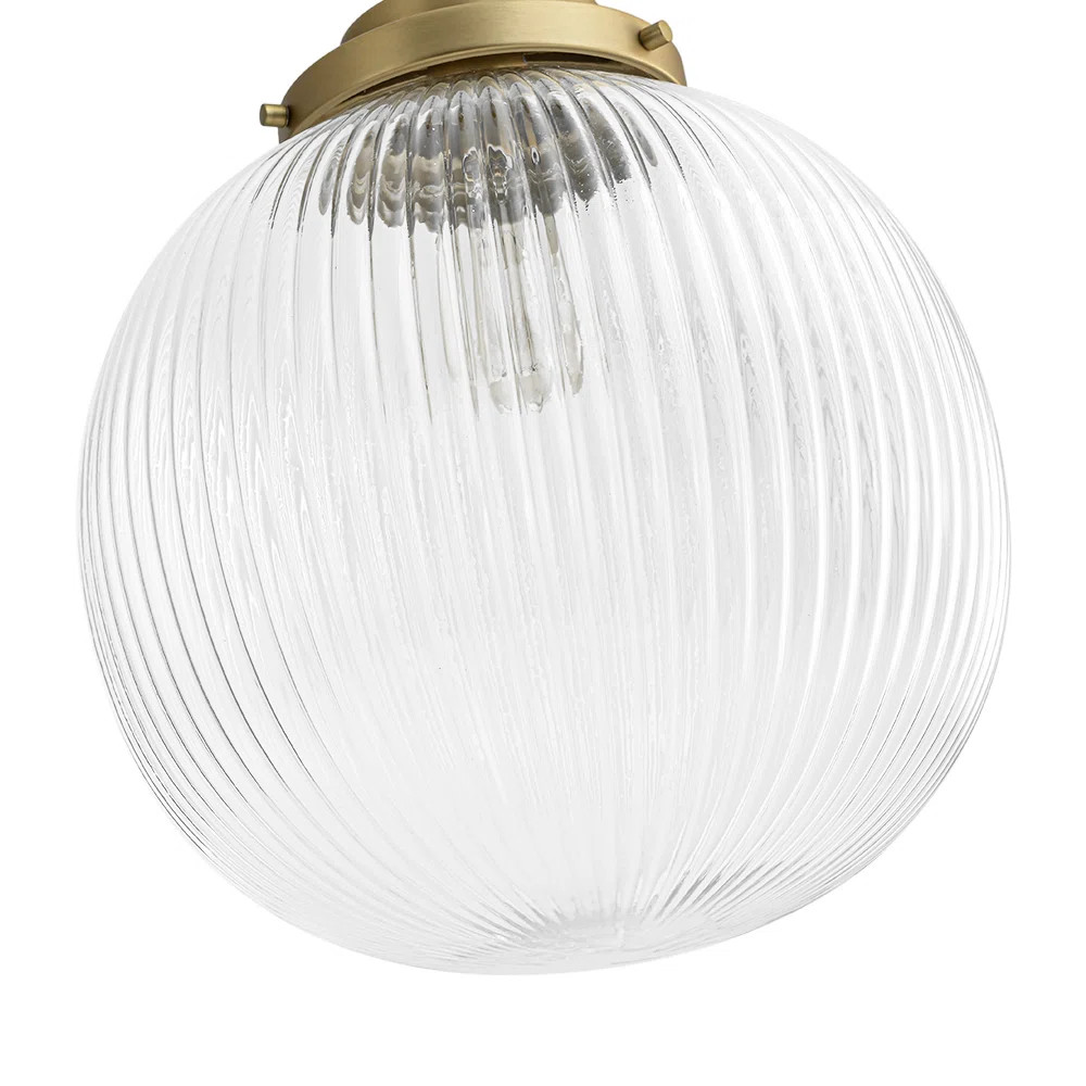 1-Light Ribbed Glass Globe Pendant | Wayfair North America