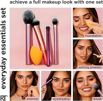 Real Techniques Everyday Essentials + Make-up-Schwamm-Set, Make-up-Pinsel und Make-up-Mixer-Schwa... | Amazon (DE)